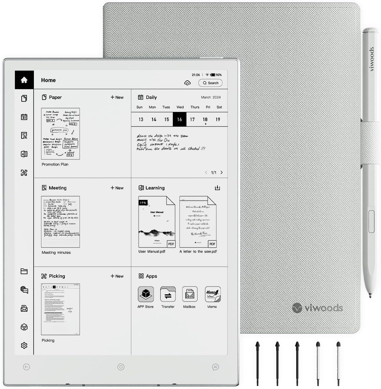Viwoods AiPaper Mini 8.2" E Ink Tablet with Pen - 128GB