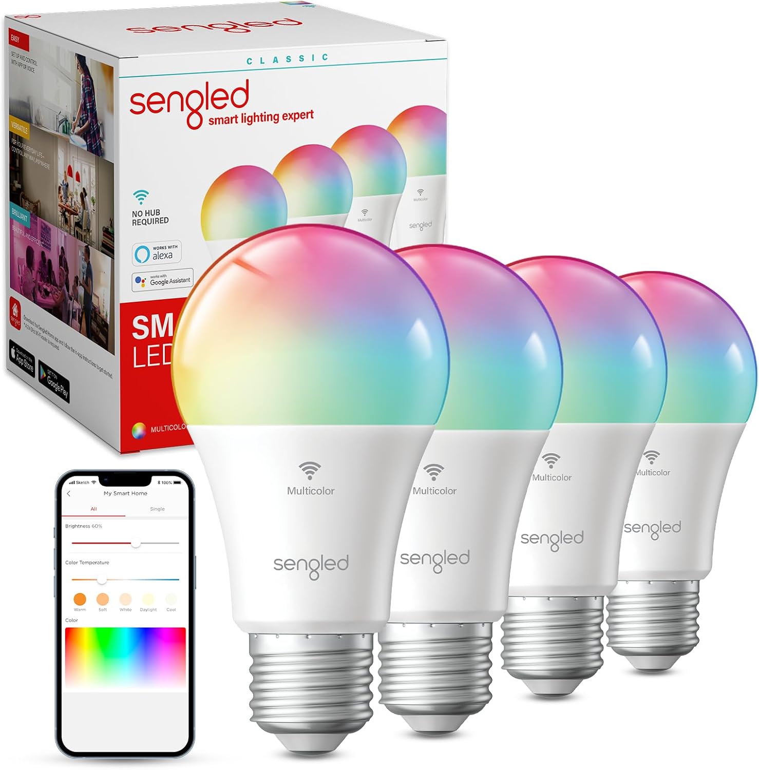 Sengled WiFi Color Changing Smart Bulbs (Set of 4)