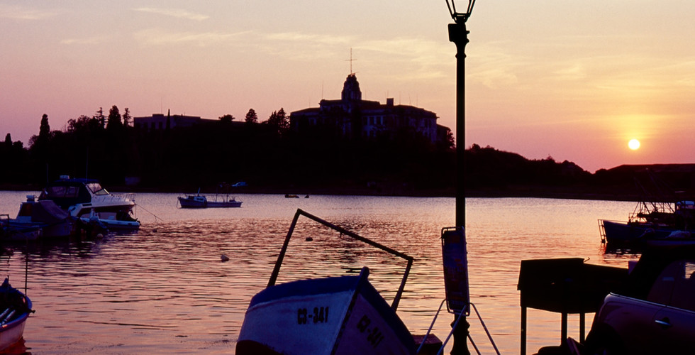 Sunset behind Sveti Kirik island, Sozopol.