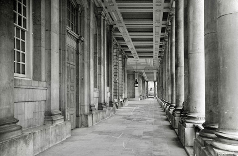 Classical colonnades at the Royal Naval College, Greenwich