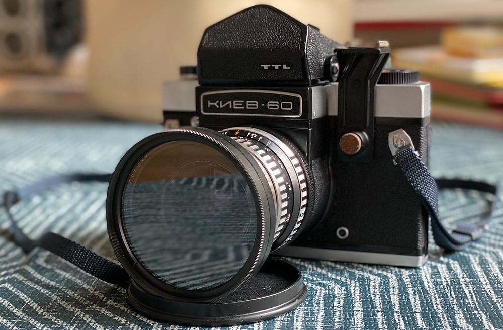 Kiev 60 Medium Format SLR, with Flektogon 50mm f/4 lens mounted