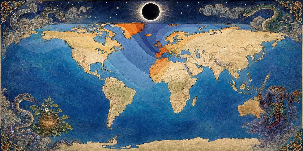 El eclipse de 2026 pasará por Rusia, Groenlandia, Islandia, España y Portugal, mientras que se verá de forma parcial en Reino Unido, Francia, Alemania, Italia, Canadá y el norte de Estados Unidos.