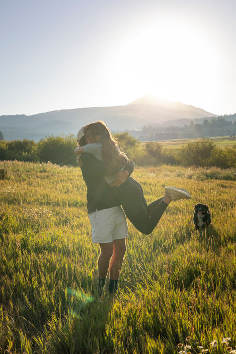 Surprise proposal on the golf course in Big Sky Montana