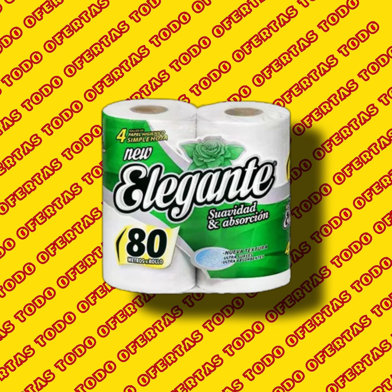 Elegante Papel Higienico 80mts Pack X4