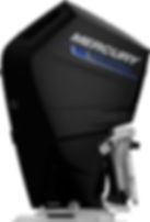 Black Mercury SeaPro outboard motor with blue accents, set against a white background. The branding is prominent in white and blue text.