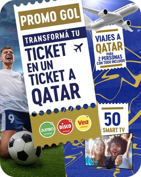 Jumbo, Disco y Vea te llevan a Qatar