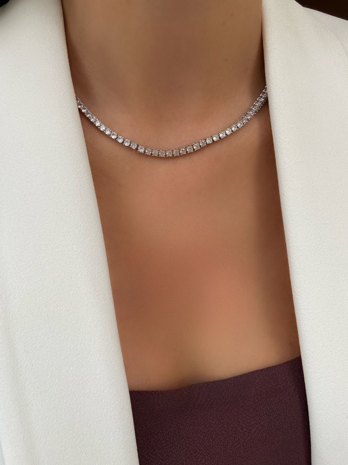 Colar Riviera Prata 925 com banho de ródio