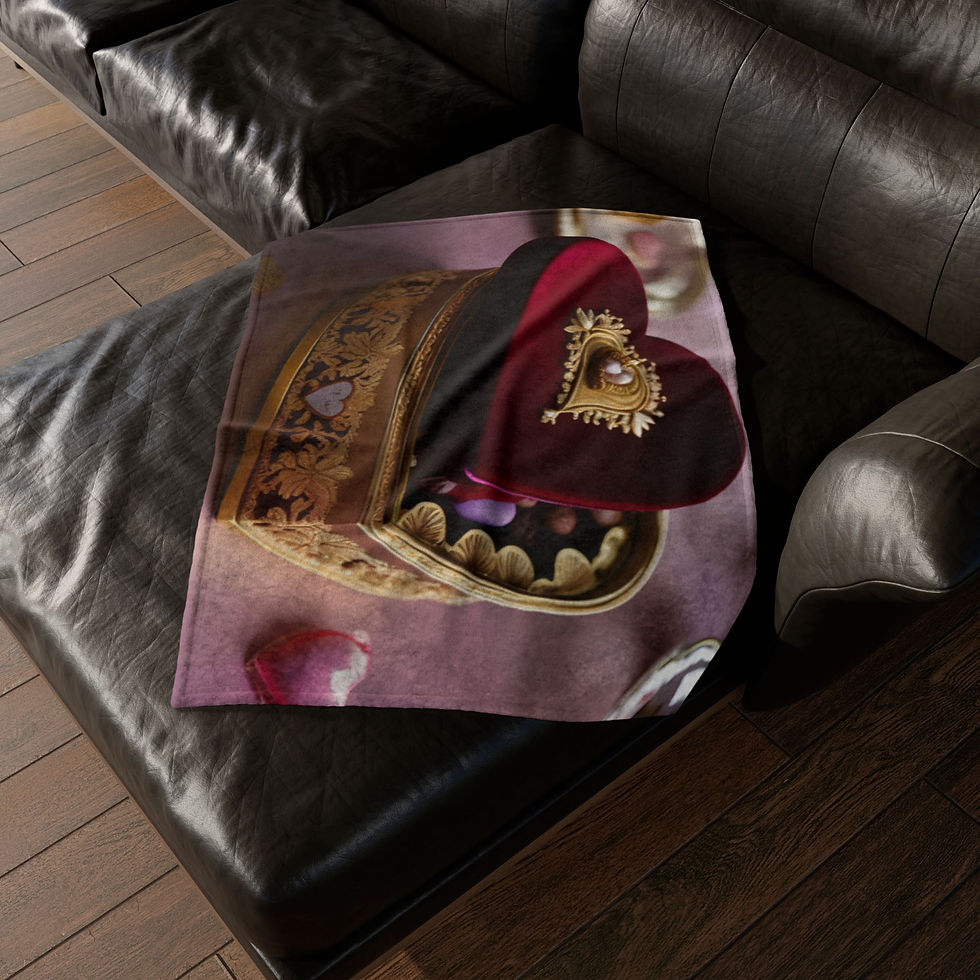 Thumbnail: Valentine's Day Heart Blanket - Soft Polyester with Romantic Design