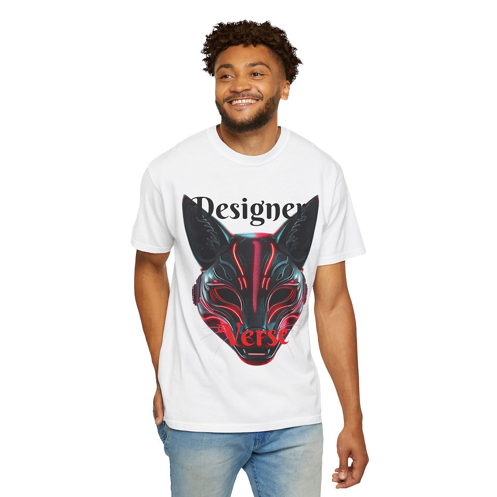 Thumbnail: Futuristic Cat Graphic Unisex T-Shirt - Streetwear Style