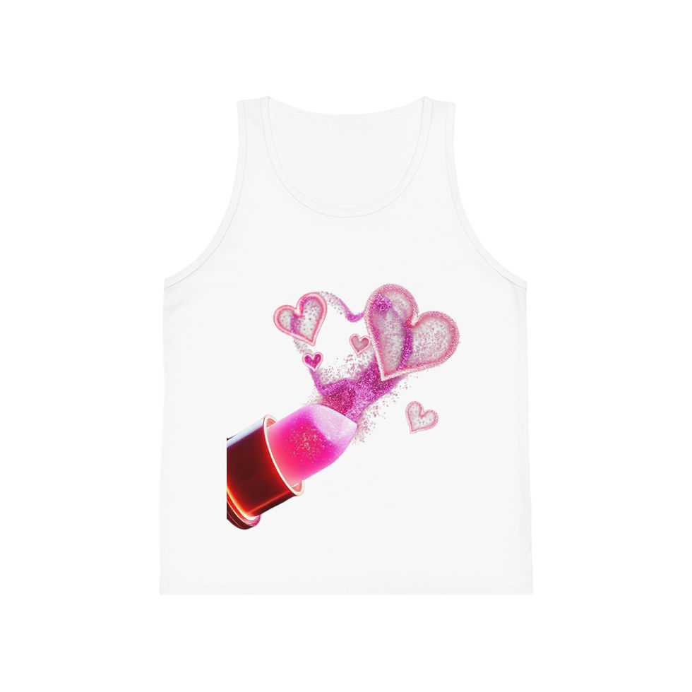 Thumbnail: Lipstick Kid's Jersey Tank Top, Summer Shirt for Girls, Fun Gift for Birthdays