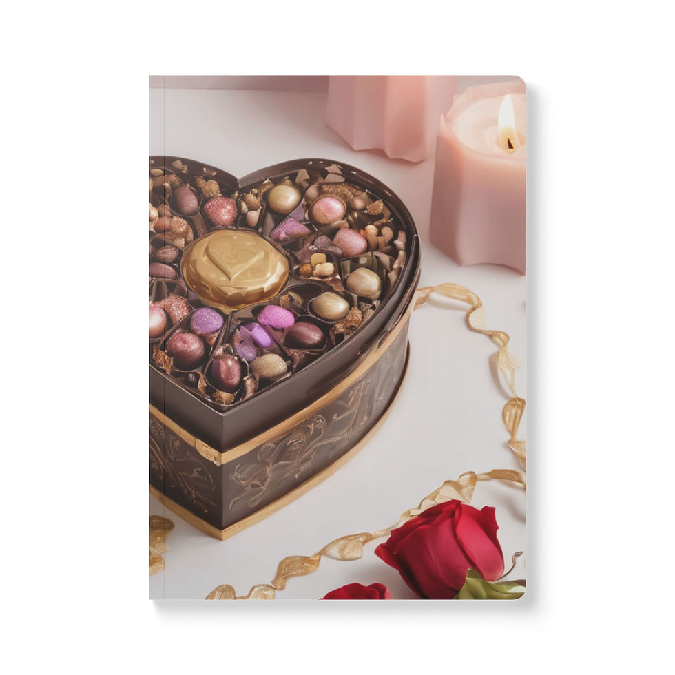 Thumbnail: Romantic Chocolate-Themed Softcover book - Perfect for Love Notes & Gift Giving