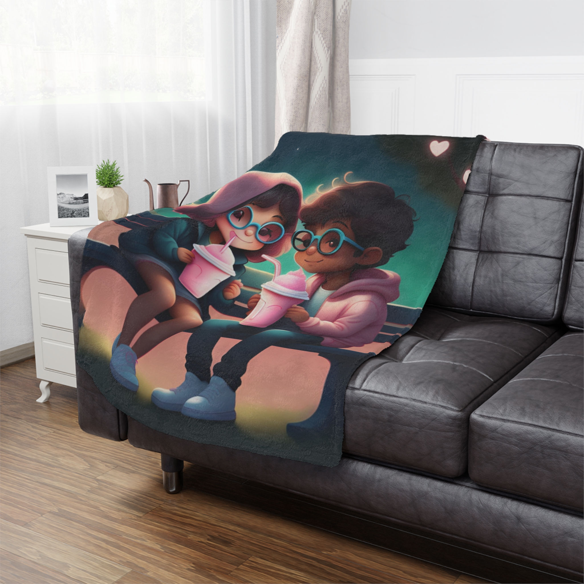 Cozy Couples Microfiber Blanket - Sweetheart Design for Romantic Nights