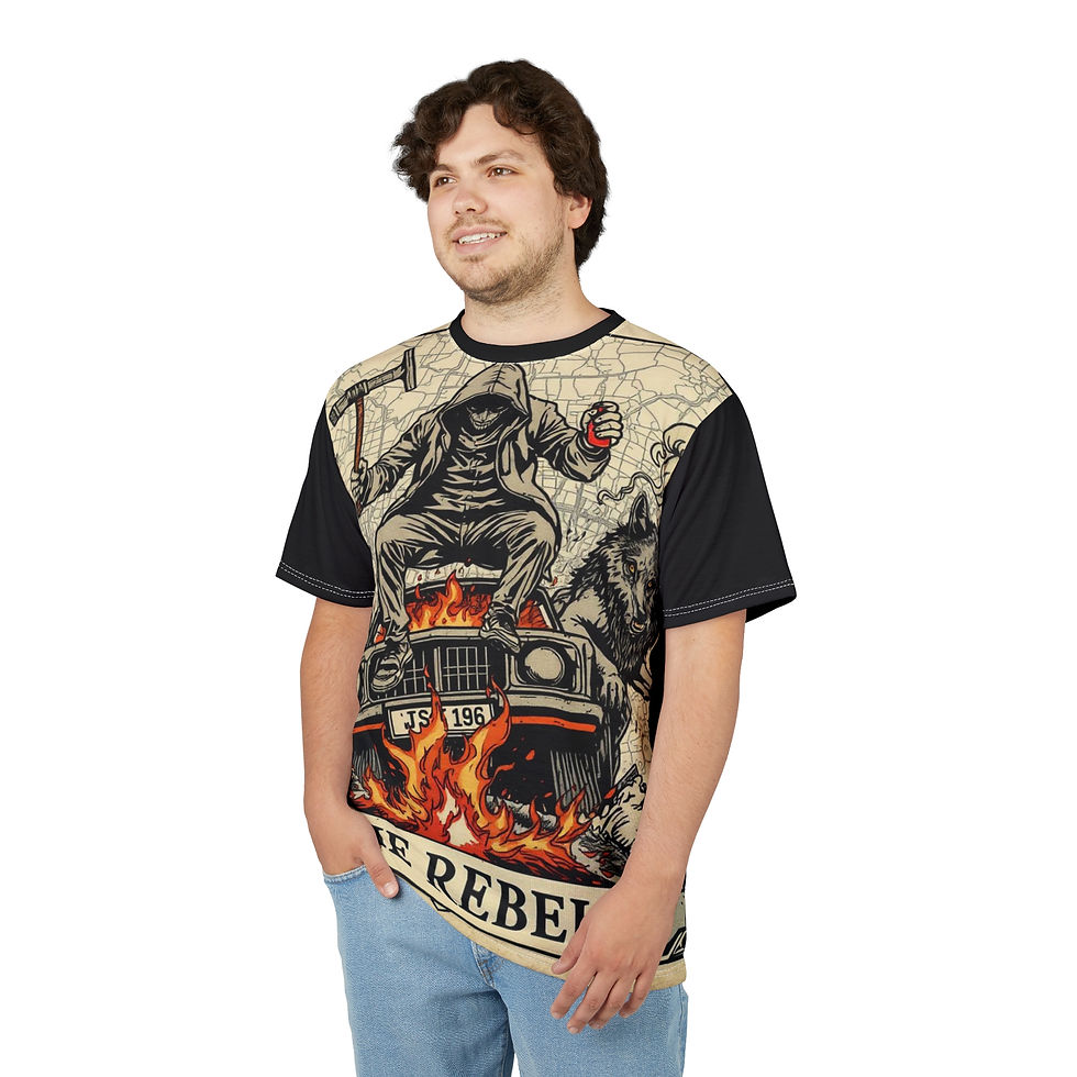 Thumbnail: Rebel Vibe Unisex Cut & Sew Tee - Edgy Graphic Tee for Bold Individuals
