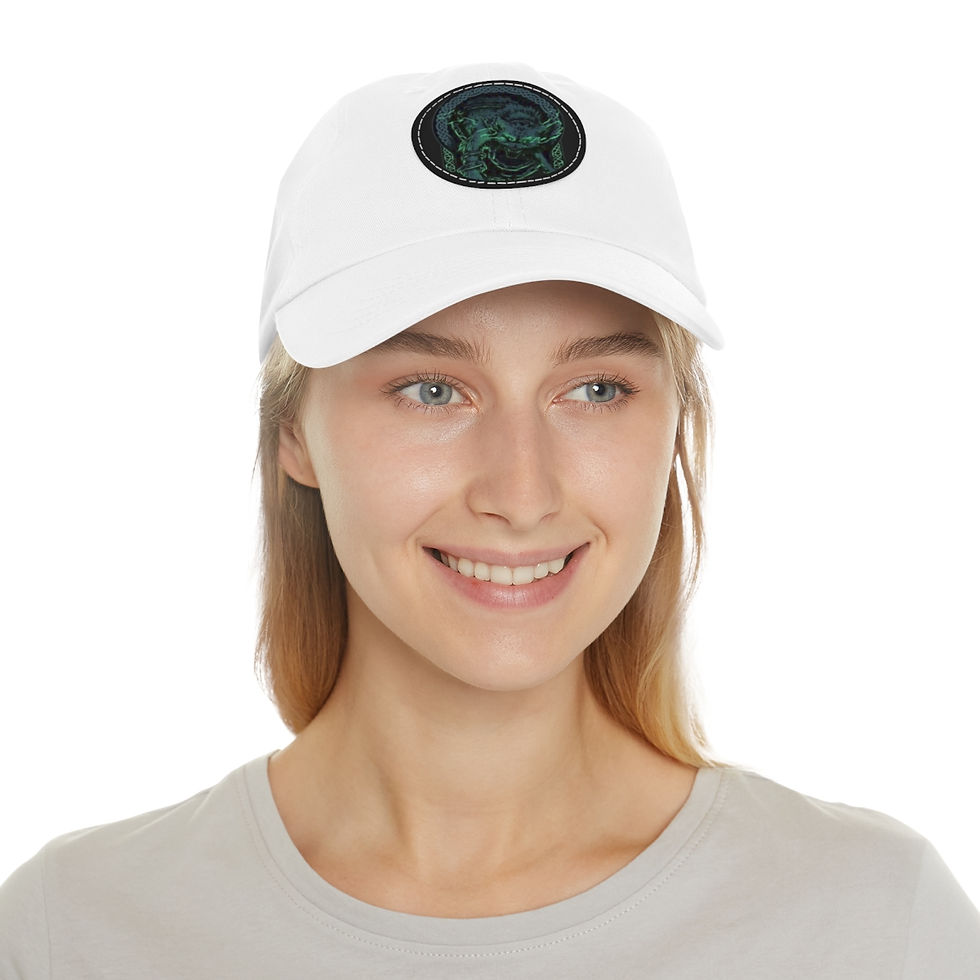 Thumbnail: Dad Hat with Leather Patch (Round)