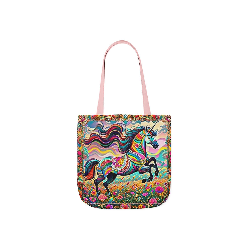 Thumbnail: Canvas Tote Bag, 5-Color Straps
