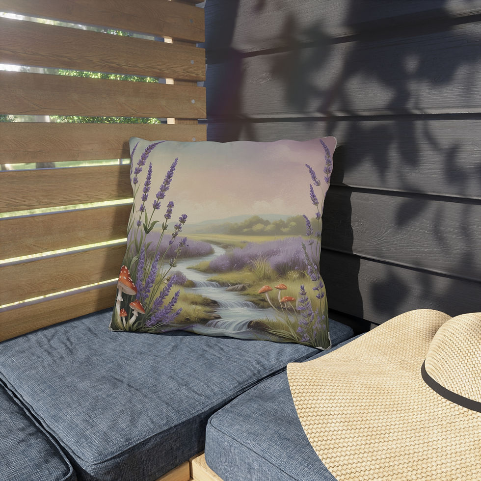 Thumbnail: Nature-Inspired Outdoor Pillow – Floral Lavender Design for Garden & Comfort