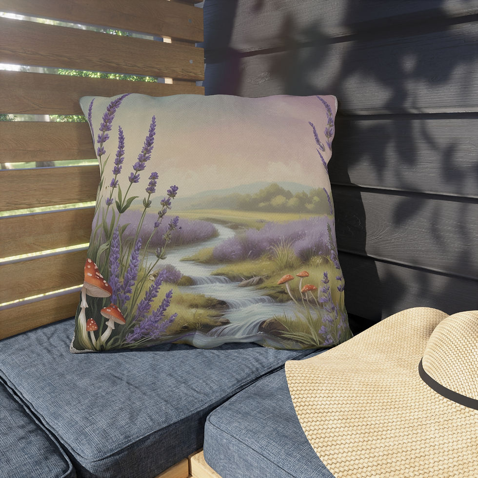 Thumbnail: Nature-Inspired Outdoor Pillow – Floral Lavender Design for Garden & Comfort