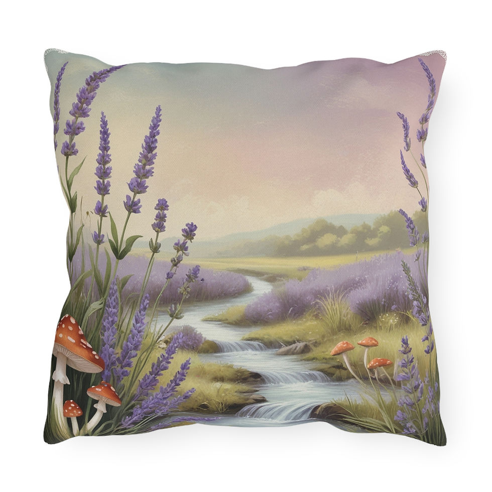 Thumbnail: Nature-Inspired Outdoor Pillow – Floral Lavender Design for Garden & Comfort