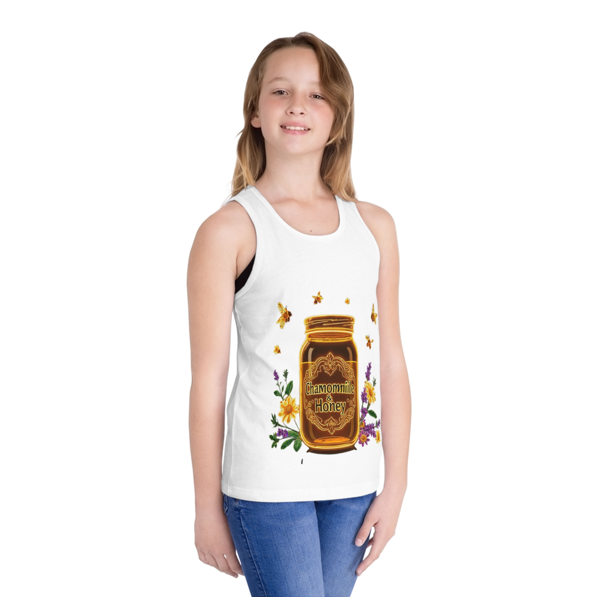 Honey Kid's Jersey Tank Top, Flower Themed Gift For Bees & Nature Lovers