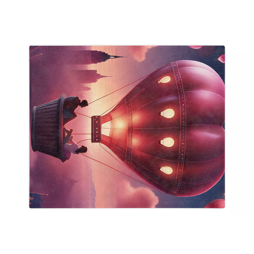 Thumbnail: Romantic Hot Air Balloon Velveteen Microfiber Blanket for Cozy Evenings