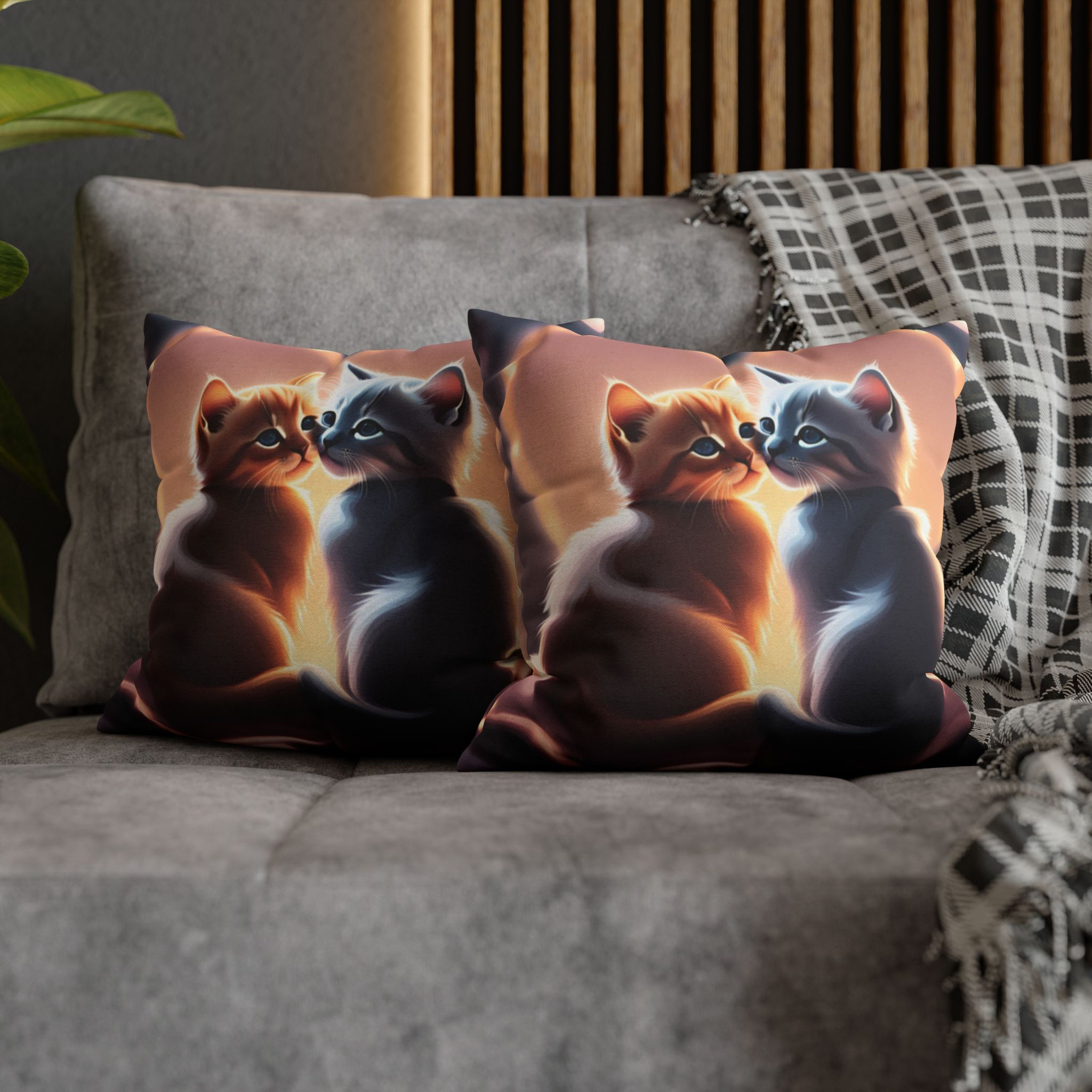 Cozy Cat Love Square Pillowcase - Perfect Gift for Cat Lovers