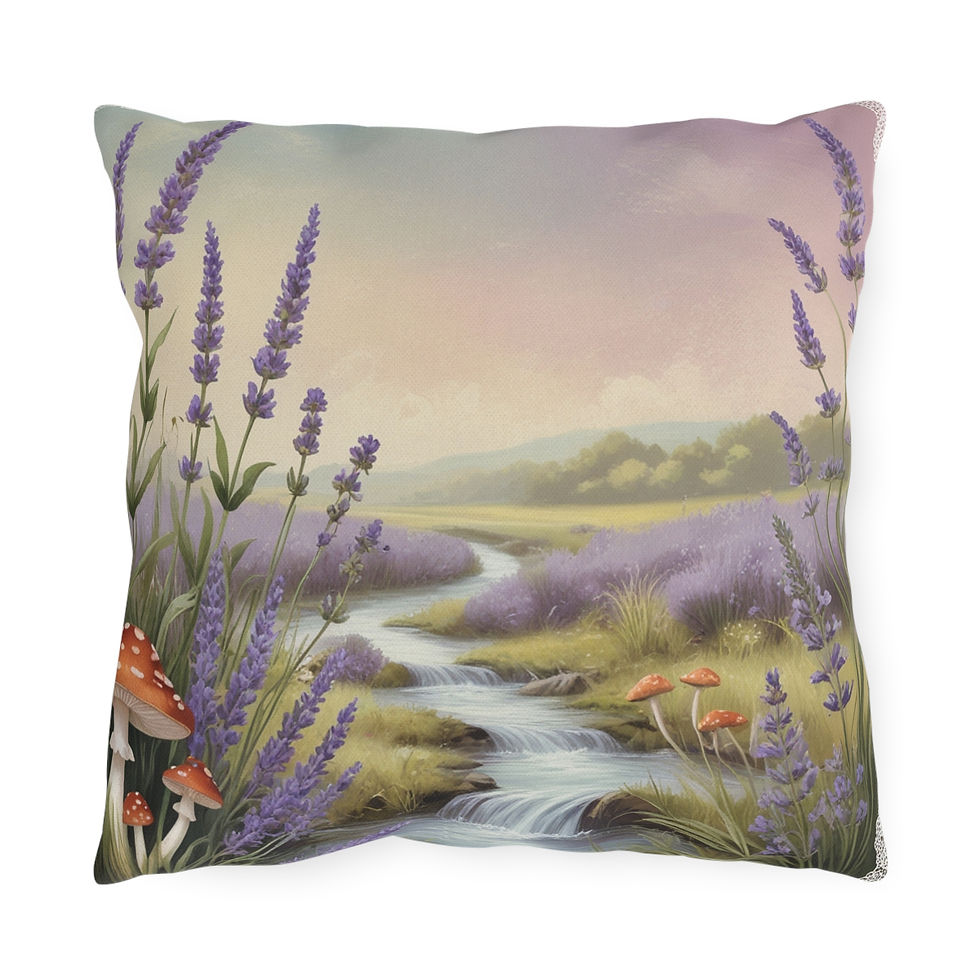 Thumbnail: Nature-Inspired Outdoor Pillow – Floral Lavender Design for Garden & Comfort