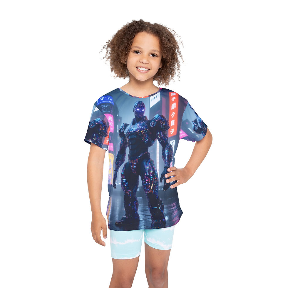 Thumbnail: Kids Sports Jersey - Futuristic Robot Design, Perfect for Action Lovers  