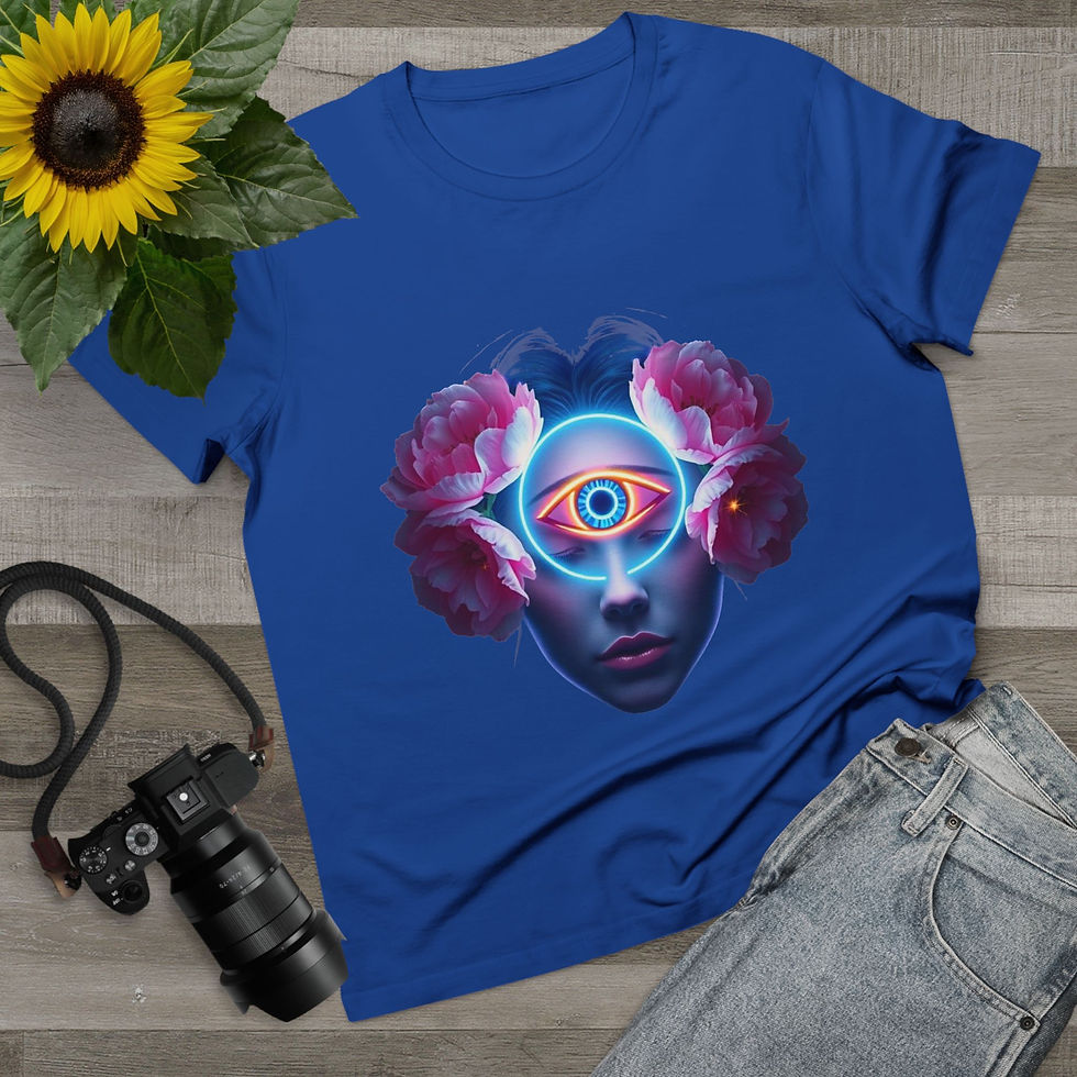 Thumbnail: Mystical Women’s Maple Tee - Bohemian Style, Spiritual Art and Eye Design