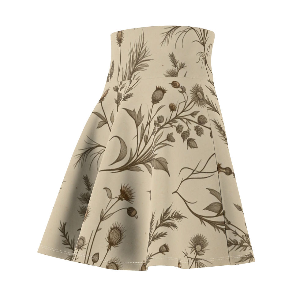 Thumbnail: Floral Women's Skater Skirt |Boho Chic Style |Perfect for Casual Wear, Festivals