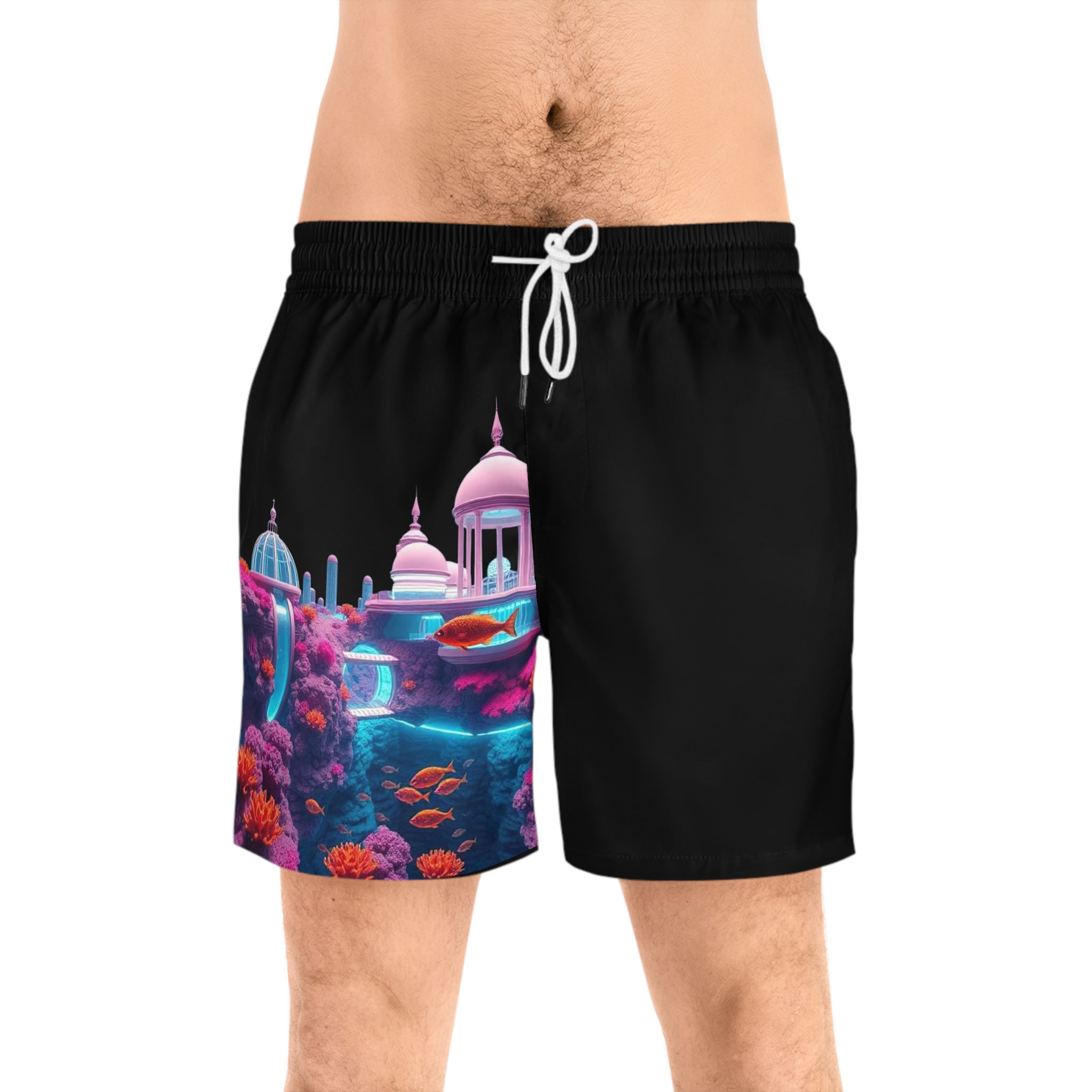 Underwater Oasis Men's Swim Shorts, Beachwear , Poolside Shorts, Ocean Adventure
