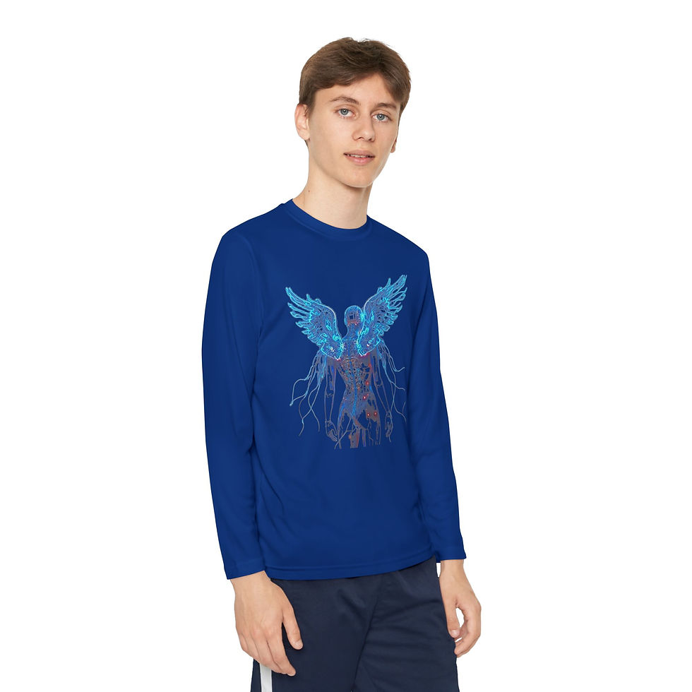 Thumbnail: Galactic Angel Youth LongSleeve Tee|Cosmic Apparel,Graphic Tee,Illustrated Shirt