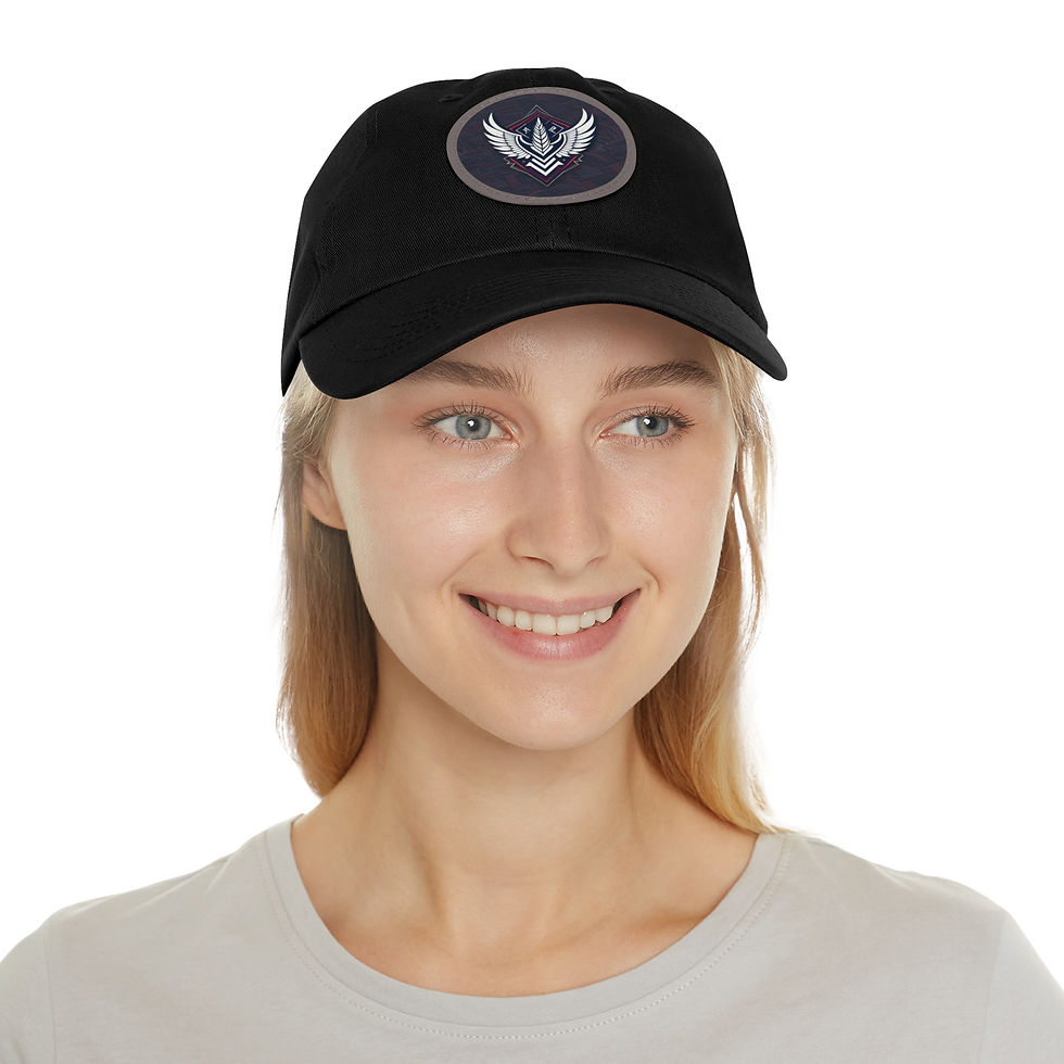 Thumbnail: Dad Hat with Leather Patch (Round)