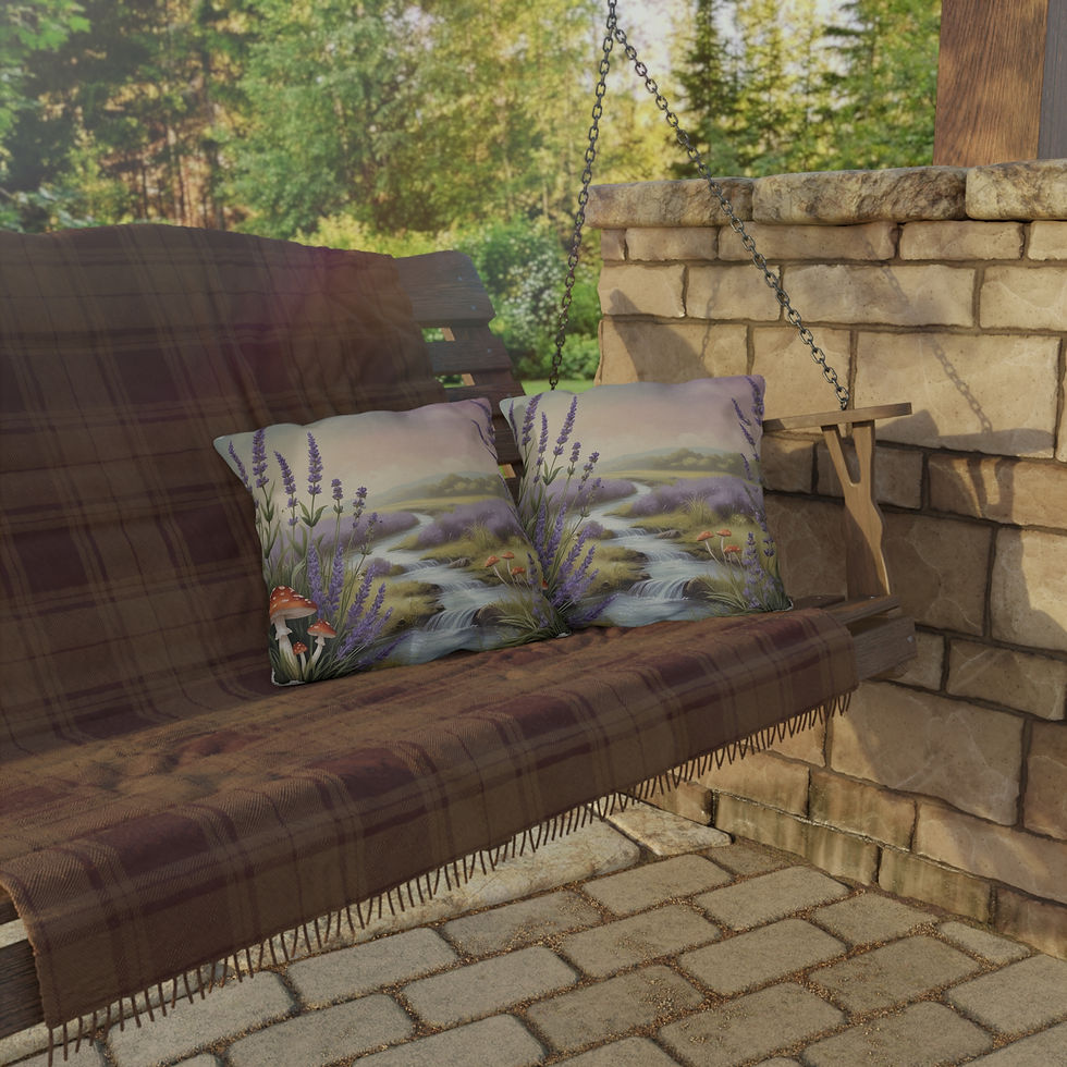 Thumbnail: Nature-Inspired Outdoor Pillow – Floral Lavender Design for Garden & Comfort