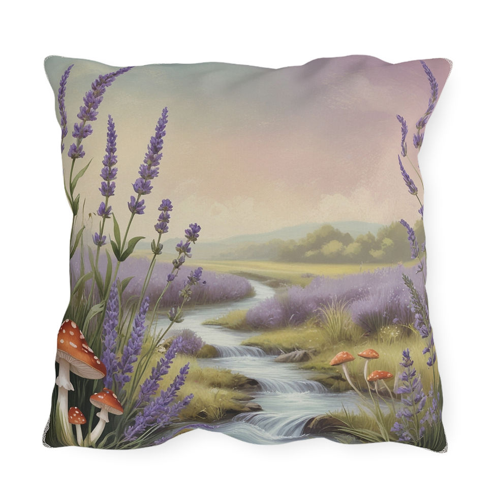 Thumbnail: Nature-Inspired Outdoor Pillow – Floral Lavender Design for Garden & Comfort