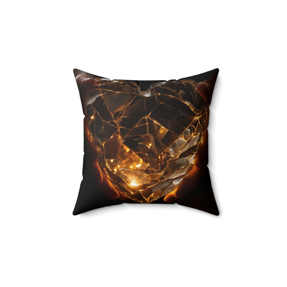 Thumbnail: Crystal Heart Spun Polyester Pillow - Cozy Home Decor
