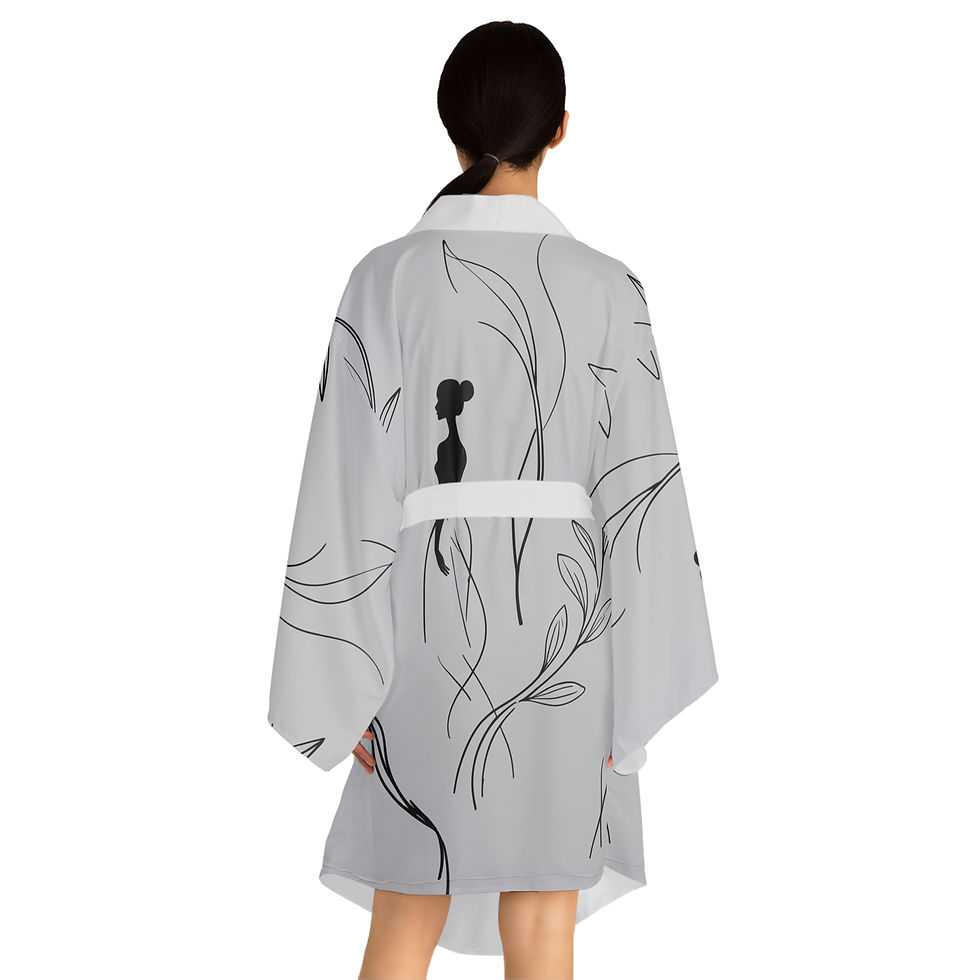 Thumbnail:  Floral Long Sleeve Kimono Robe, Boho Loungewear, Spa Gift, Women's Nightwear