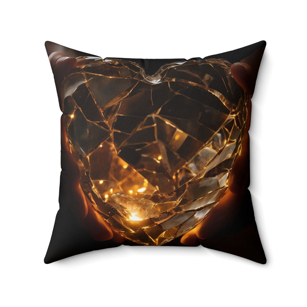 Thumbnail: Crystal Heart Spun Polyester Pillow - Cozy Home Decor