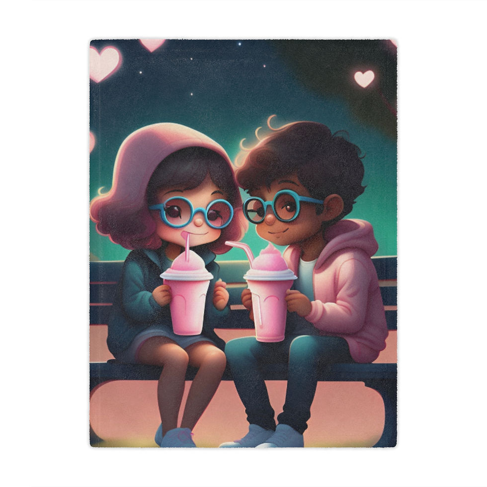 Thumbnail: Cozy Couples Microfiber Blanket - Sweetheart Design for Romantic Nights
