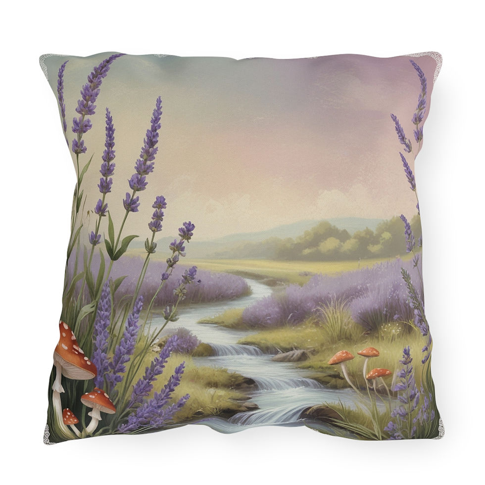 Thumbnail: Nature-Inspired Outdoor Pillow – Floral Lavender Design for Garden & Comfort