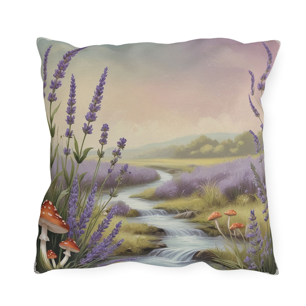 Thumbnail: Nature-Inspired Outdoor Pillow – Floral Lavender Design for Garden & Comfort