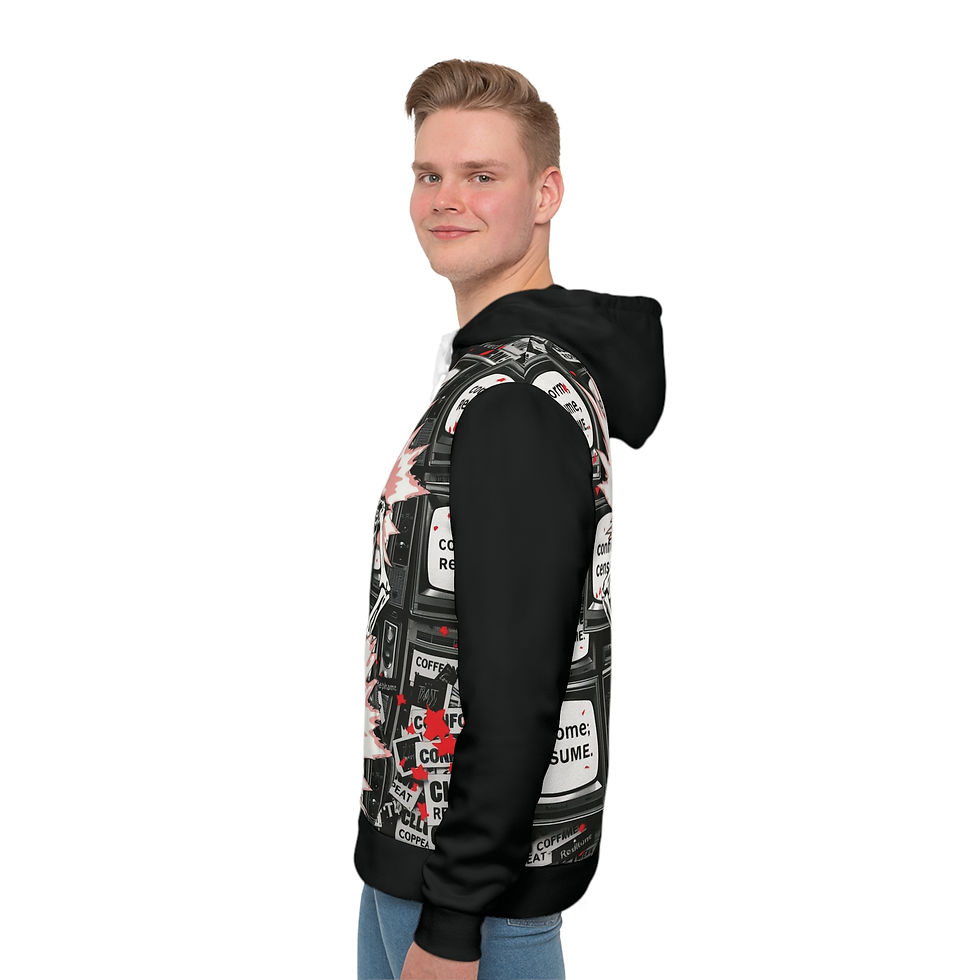 Thumbnail: Graphic Skeleton Hoodie - Edgy Skeleton Design for Trendy Men