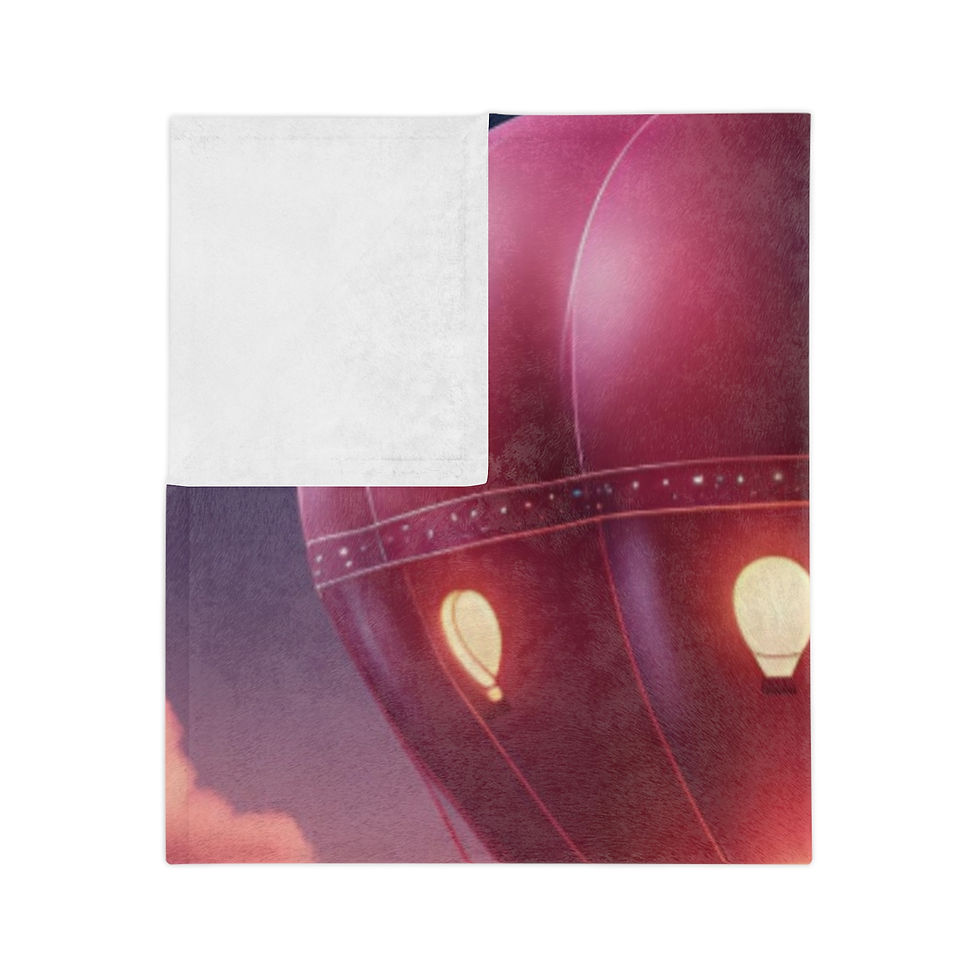 Thumbnail: Romantic Hot Air Balloon Velveteen Microfiber Blanket for Cozy Evenings