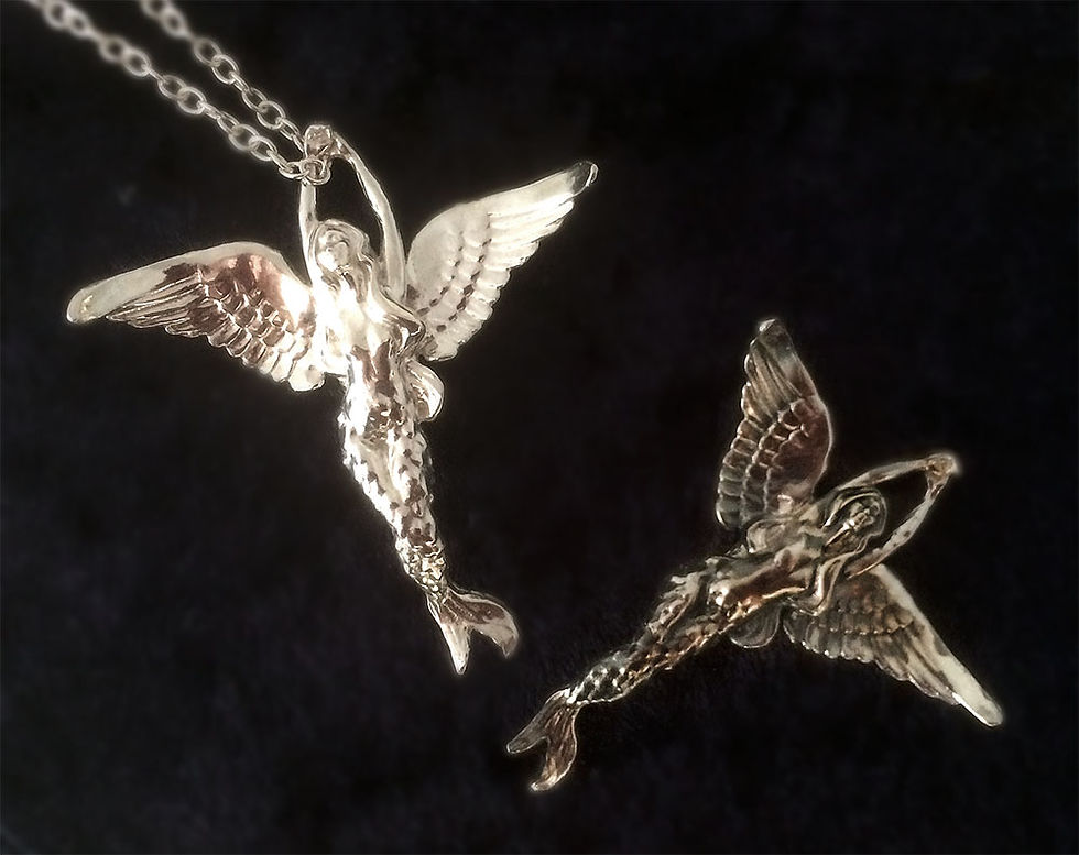 Thumbnail: Ariel - Angel Mermaid Sterling Silver Pendant