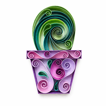 cacto no vaso em quilling