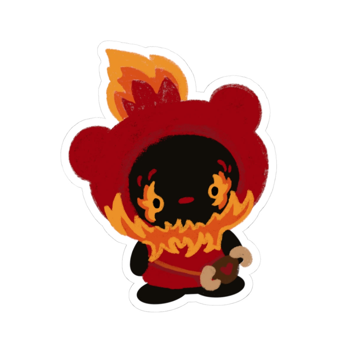 Cute Aries inspired Bear  Kiss-Cut Sticker