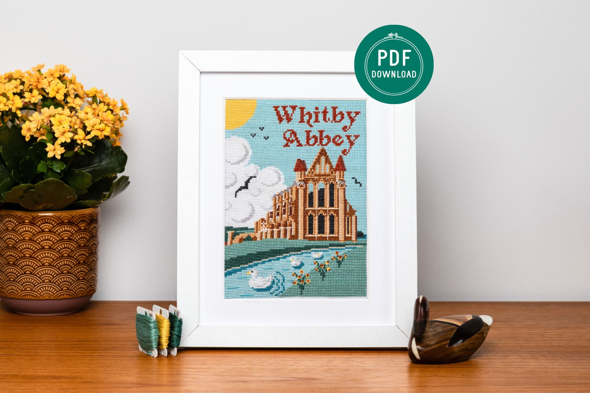Spring At Whitby Abbey Cross Stitch PDF Pattern