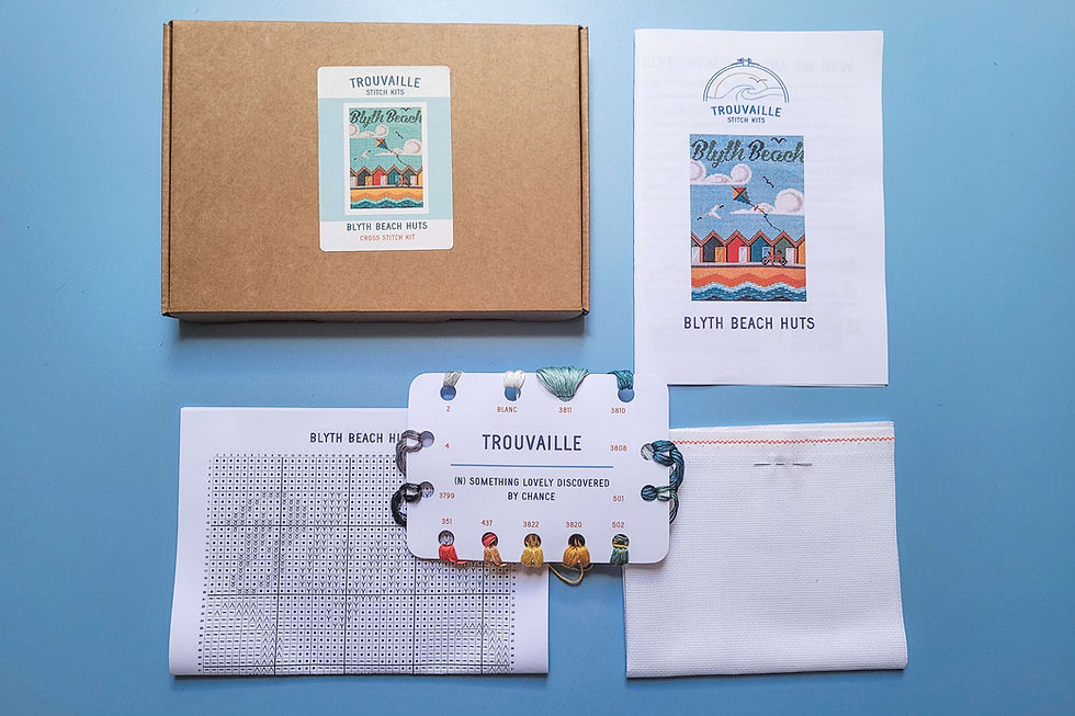 Thumbnail: Blyth Beach Huts Cross Stitch Kit