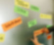 GluPix auf einer Glasscheibe für Brainstorming