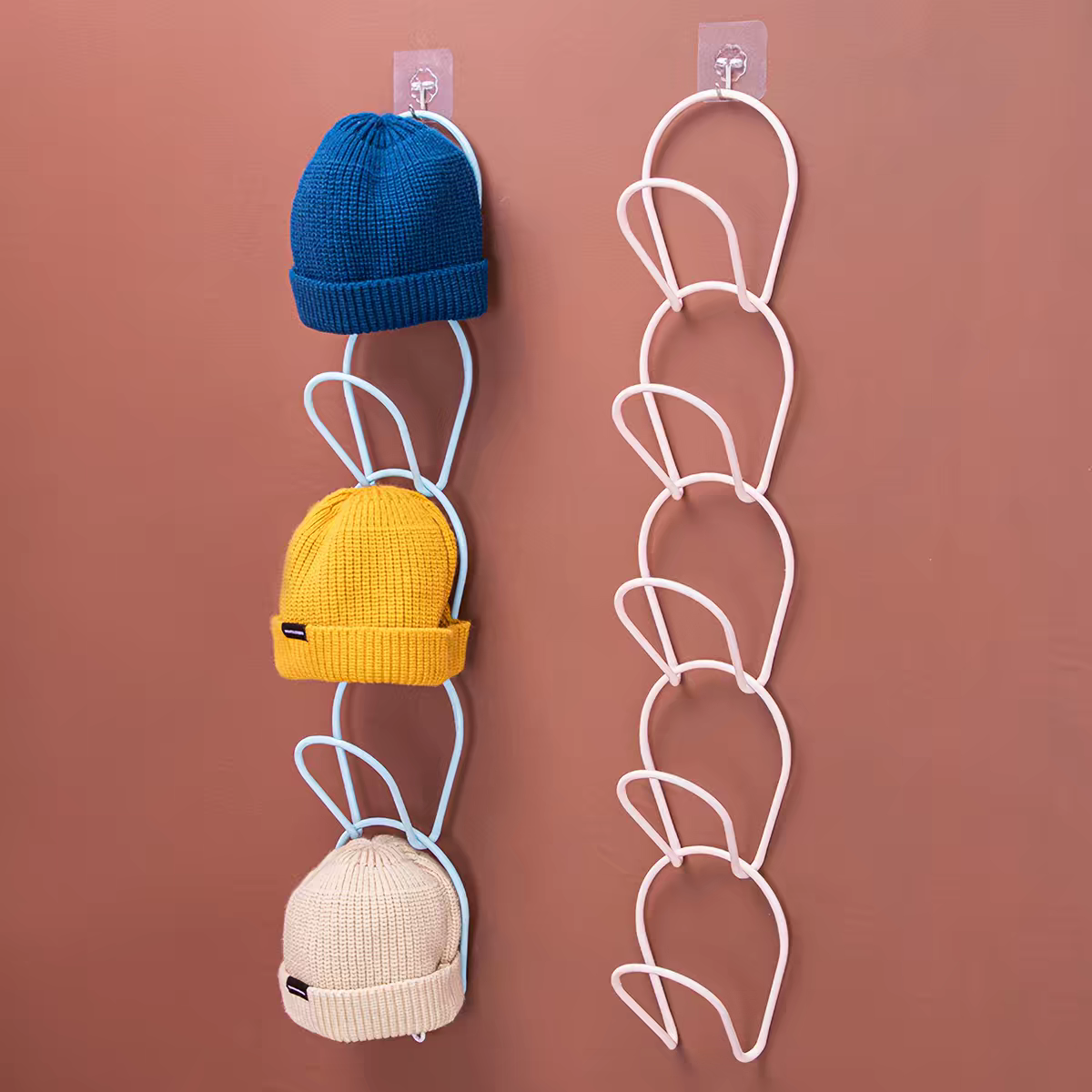 Wall‑Mounted Hat Storage Rack Multi‑Loop Hanging Cap Organizer Holder
