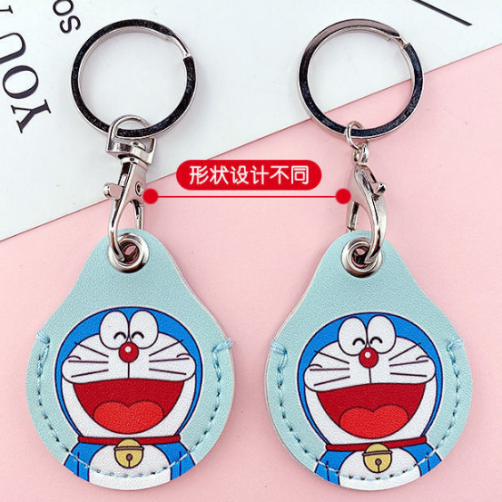 Cartoon Pattern Pu Leather Key Fob Protector With Keychain Clasp